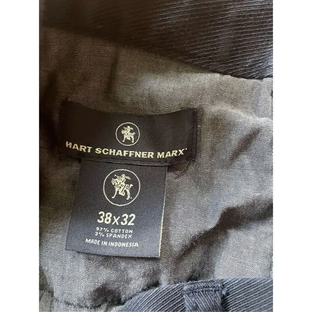 Hart Schaffner Marx Mens Size 38x32 Pants Blue 5 Pocket Pant Jeans Cotton Blend